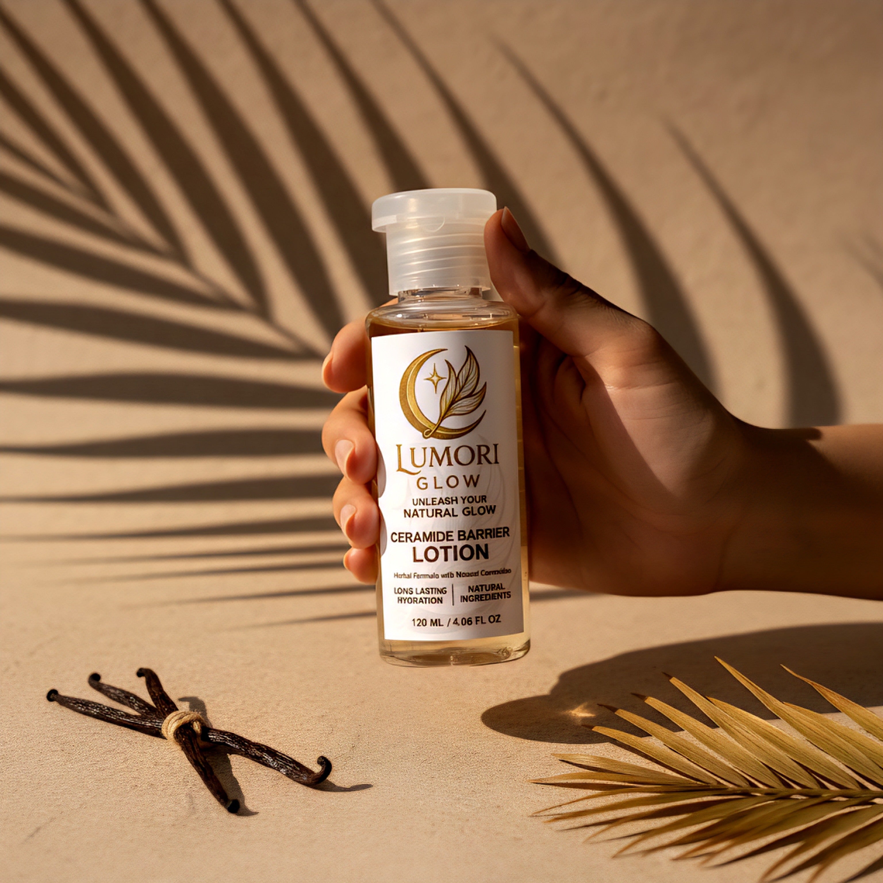 Lumori Glow Ceramide Barrier Lotion - Natural Hydrating Body Lotion for Face, Hands & Feet | 120ml